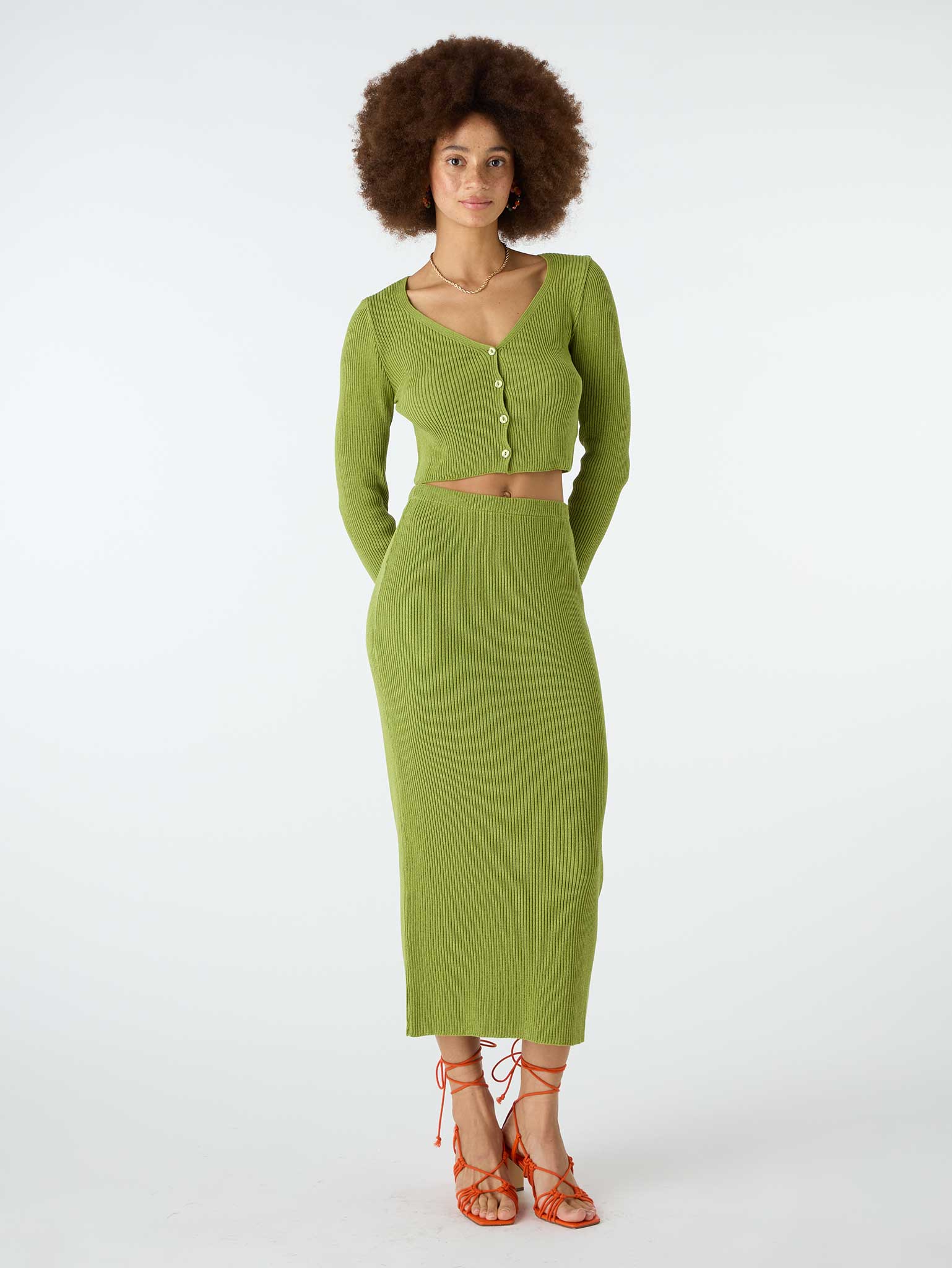 Franklin Midi Skirt in Green