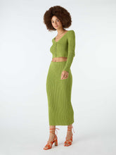 Load image into Gallery viewer, Begonia Cropped Cardigan in Green