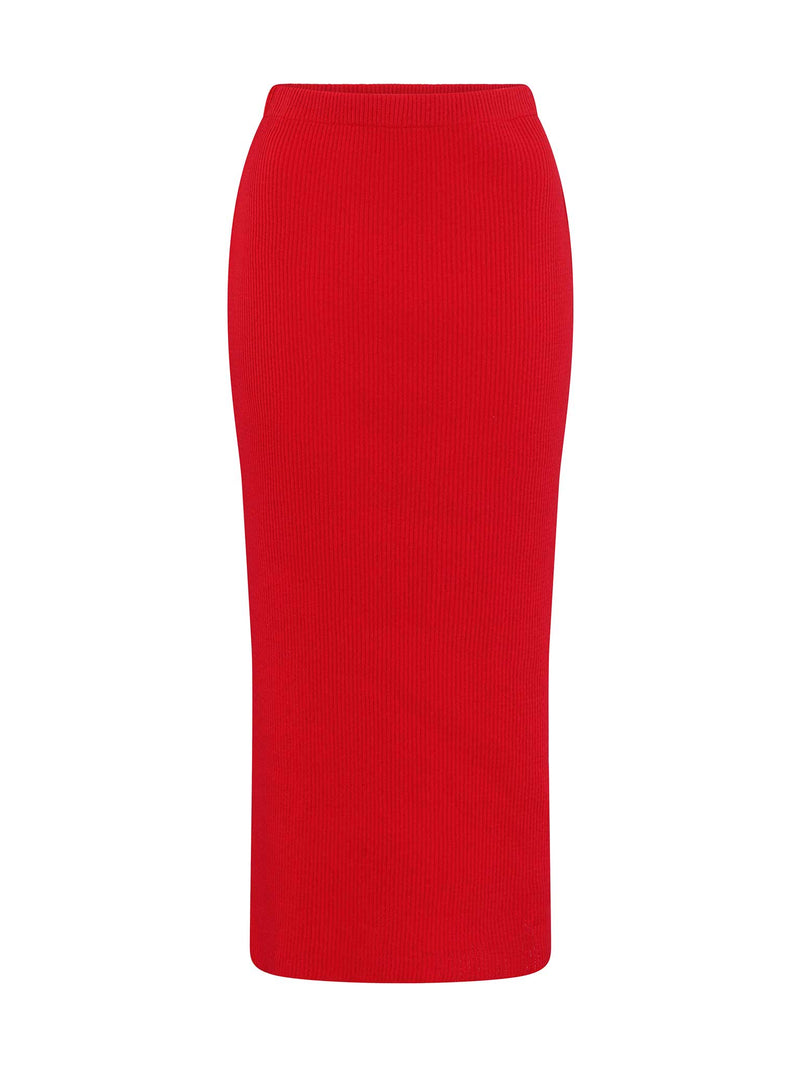 Franklin Midi Skirt in Red