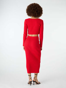 Franklin Midi Skirt in Red
