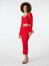 Load image into Gallery viewer, Begonia Cropped Cardigan in Red