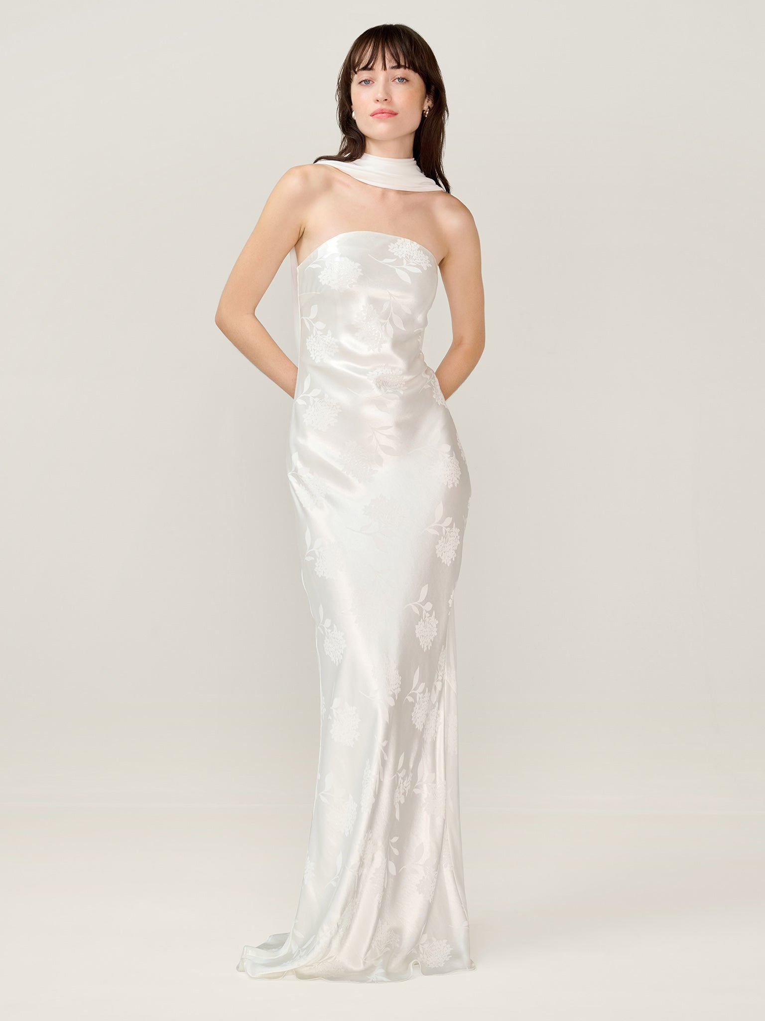 Faith Jacquard Dress in Ivory