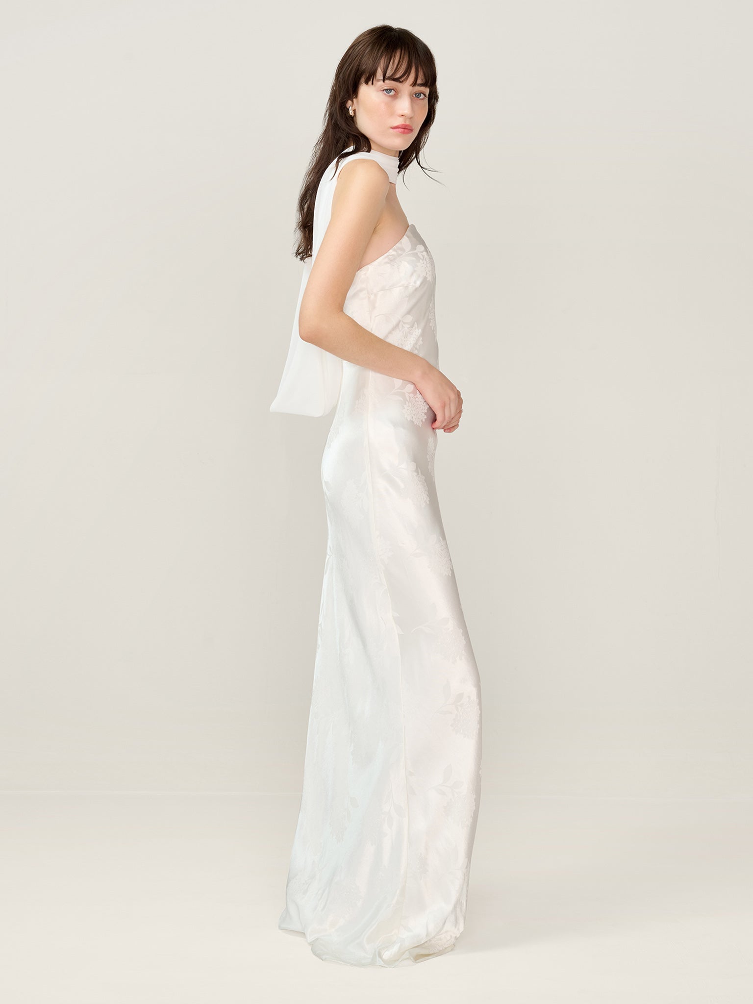 Faith Jacquard Dress in Ivory