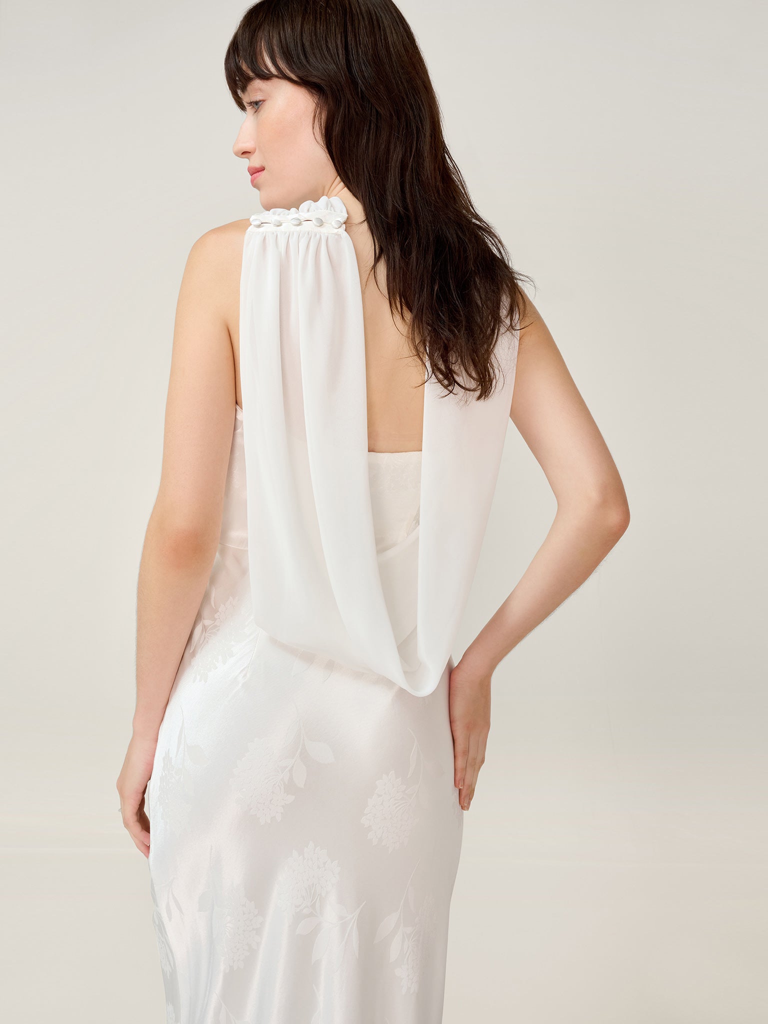 Faith Jacquard Dress in Ivory | OMNES | Ethical & Affordable
