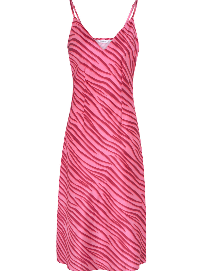 Fia Midi Dress in Pink Zebra