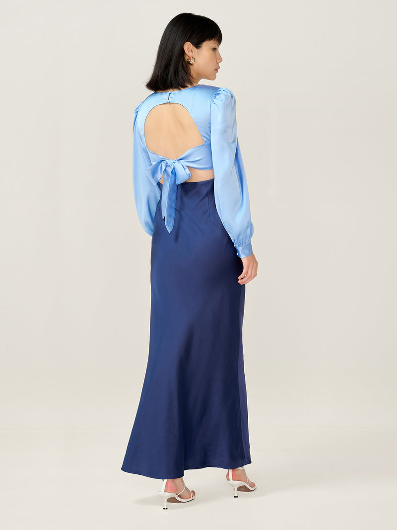 Francoise Dress in Blue and Navy
