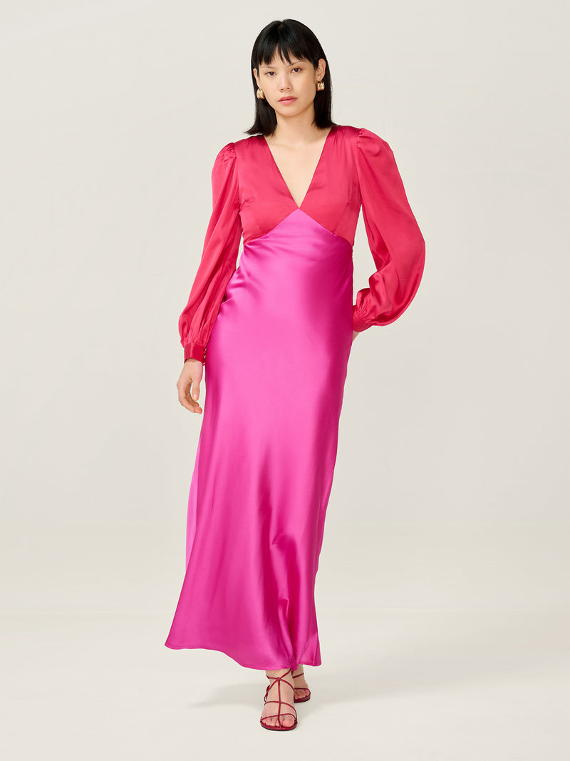 Francoise Dress in Red and Pink
