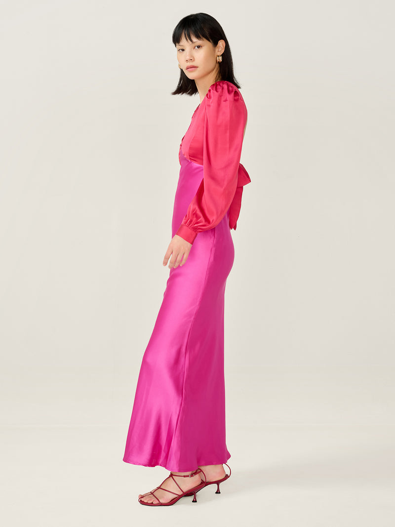 Francoise Dress in Red and Pink
