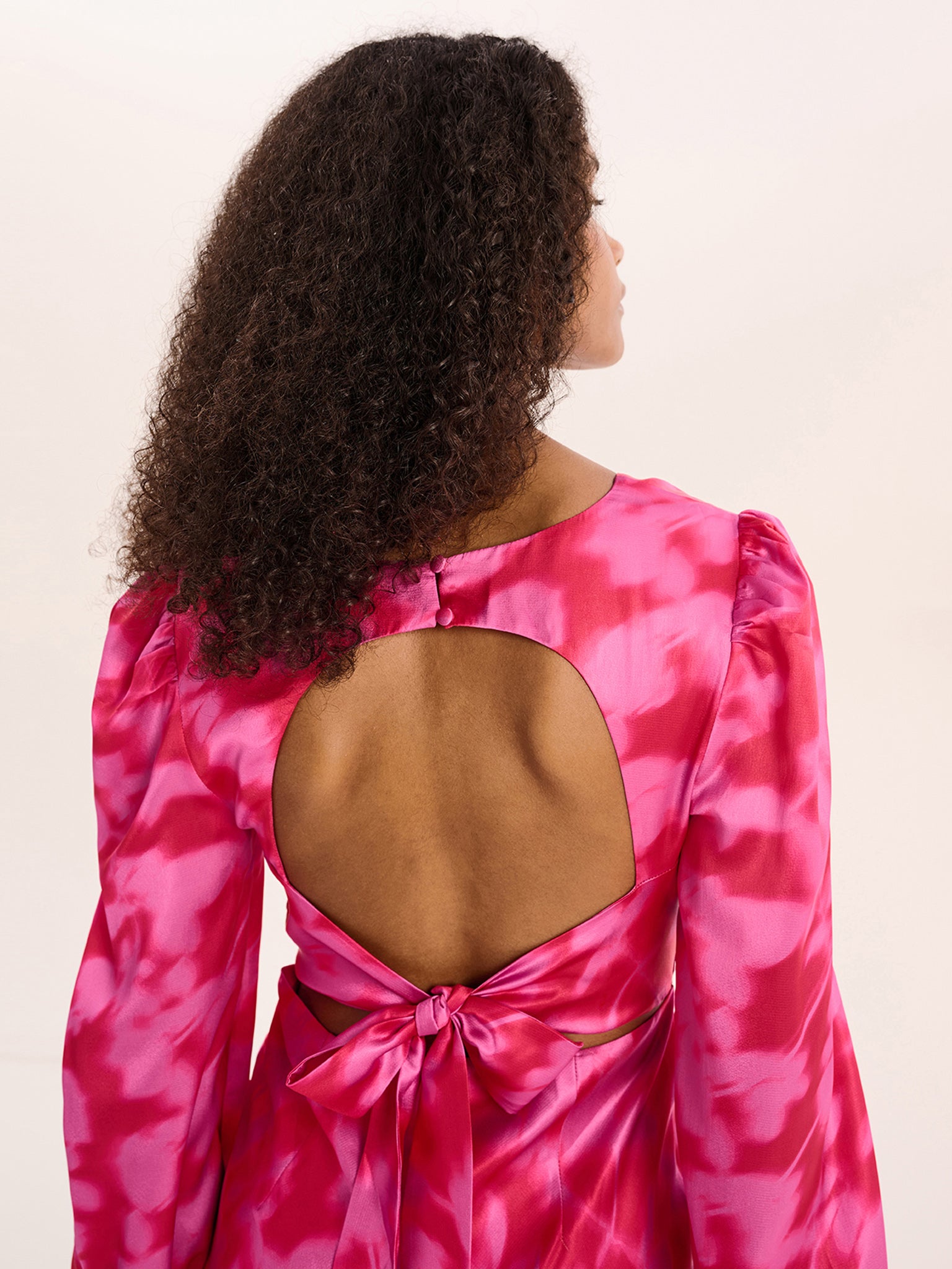 Francoise Dress in Magenta Blurred Floral | OMNES | Dresses