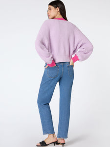 Hopper Oversized Cardigan in Lilac and Pink