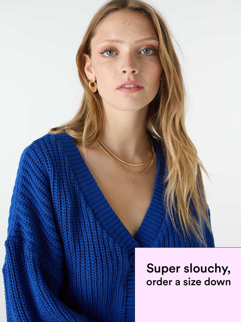 Hopper Oversized Cardigan in Cobalt Blue