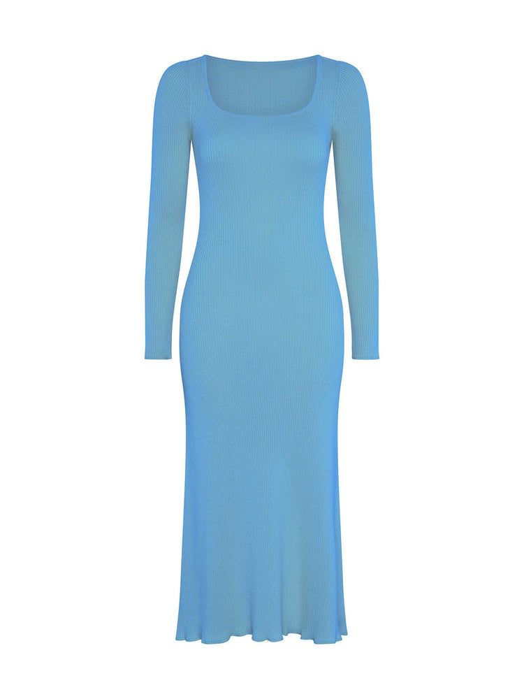 Hampton Knit Dress in Soft Blue
