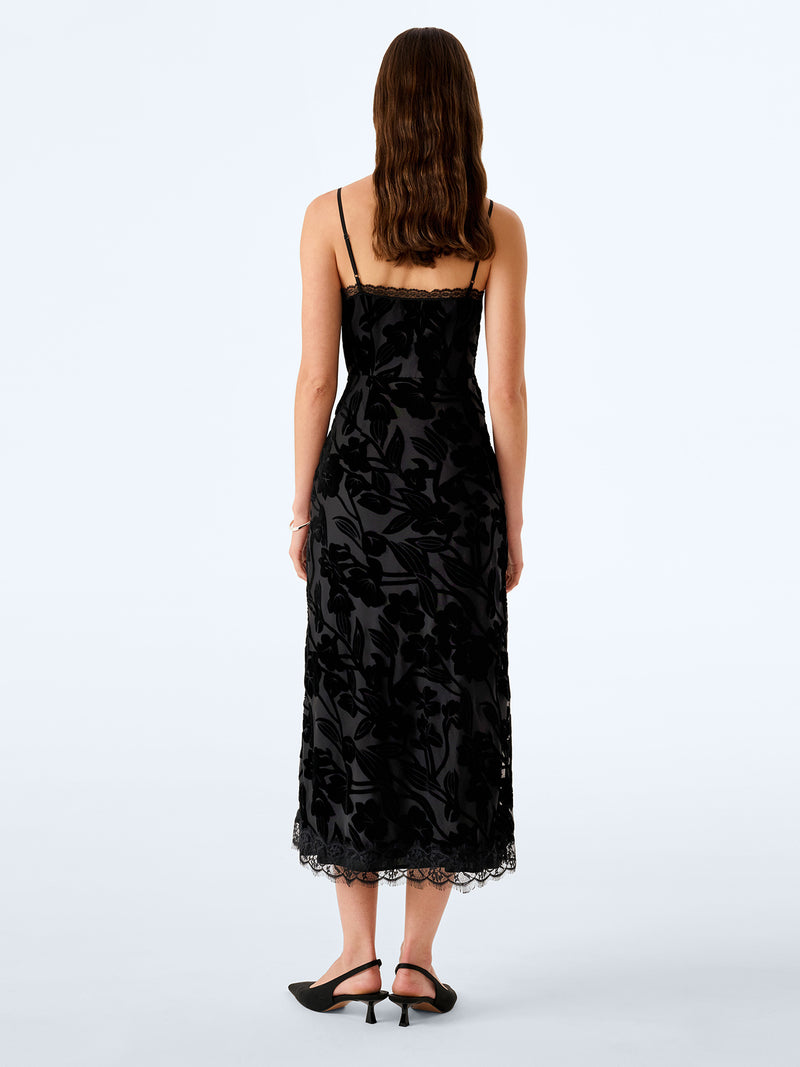 Harper Dress in Black Devore Floral