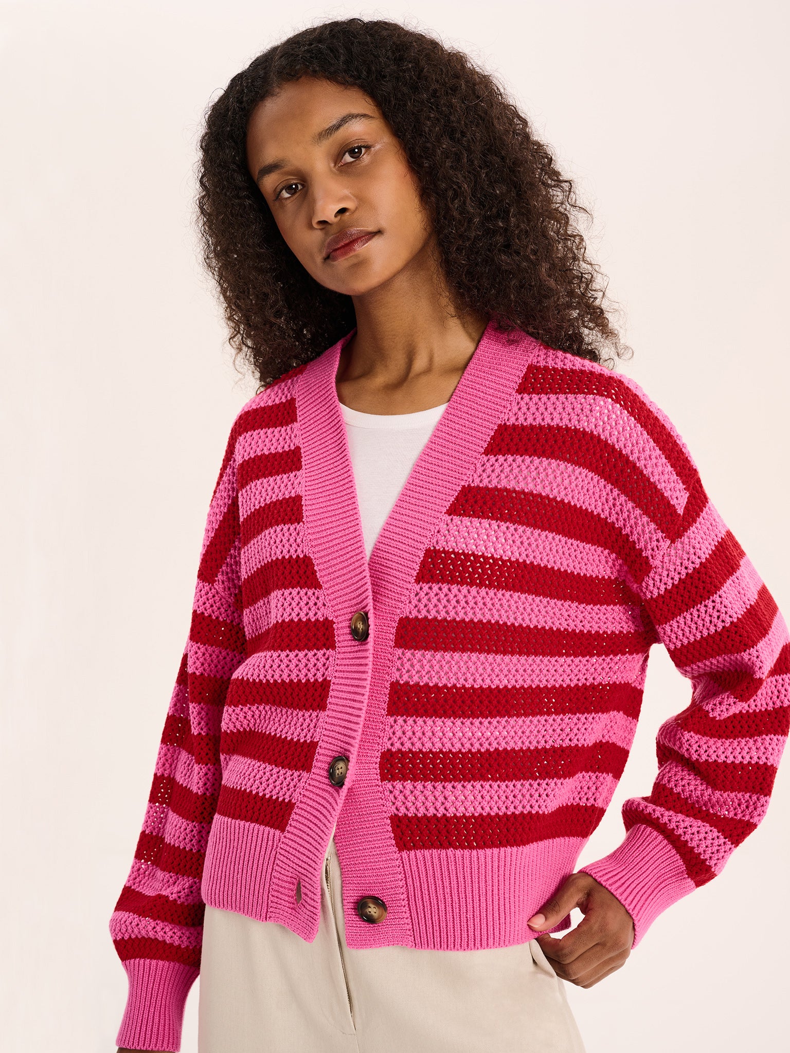 Pink Striped Heart Sweater OLIVE HEART LONG SLEEVE JUMPER In PINK