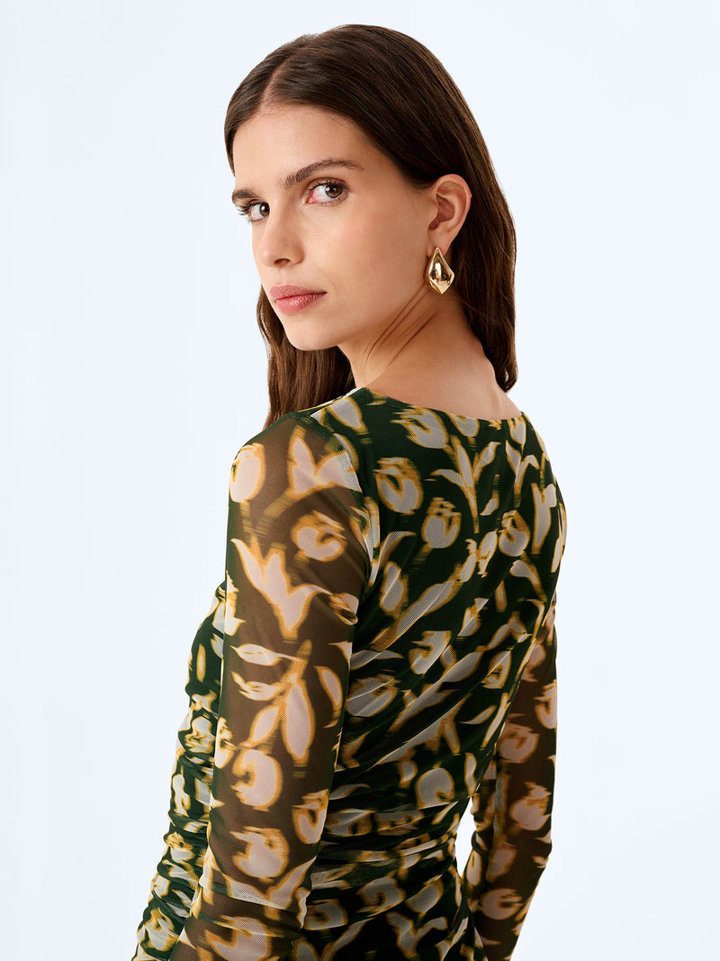 Hollis Dress in Blurred Tulip Print
