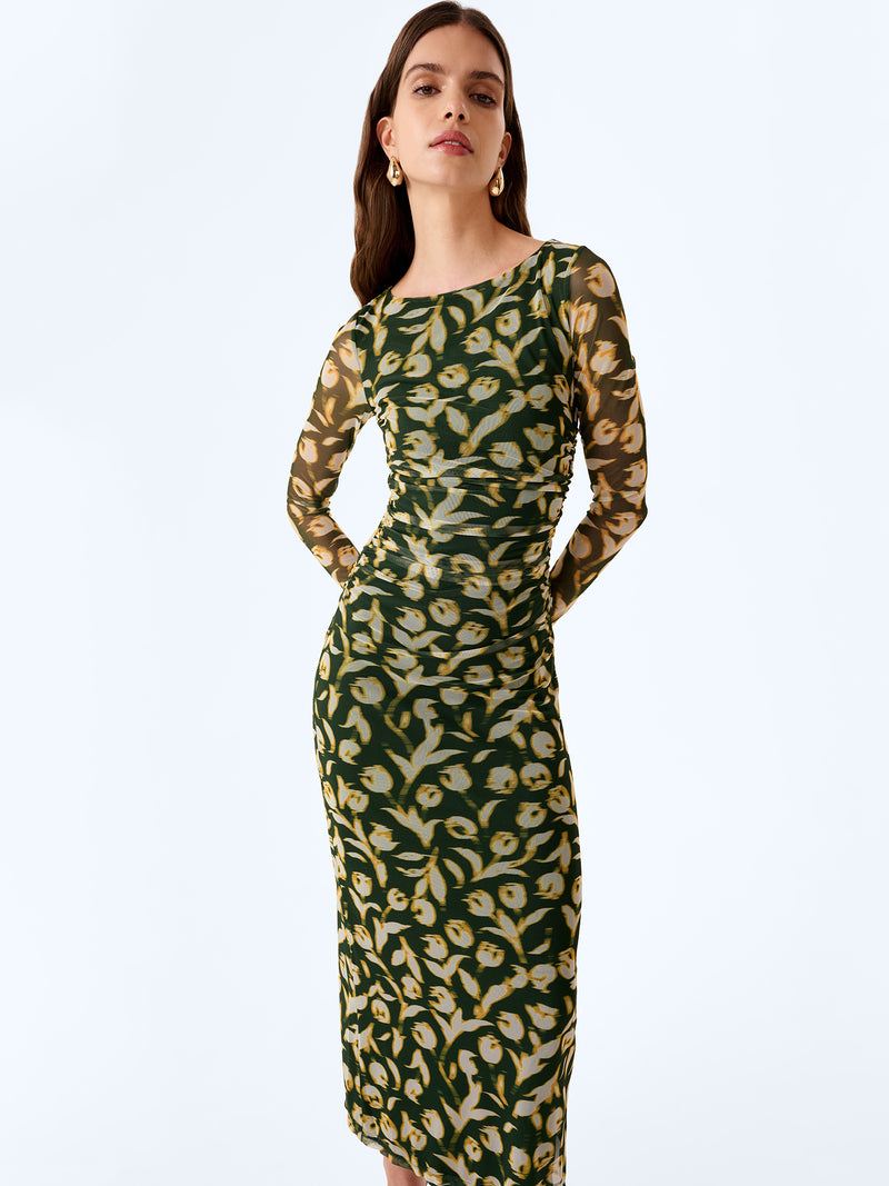 Hollis Dress in Blurred Tulip Print