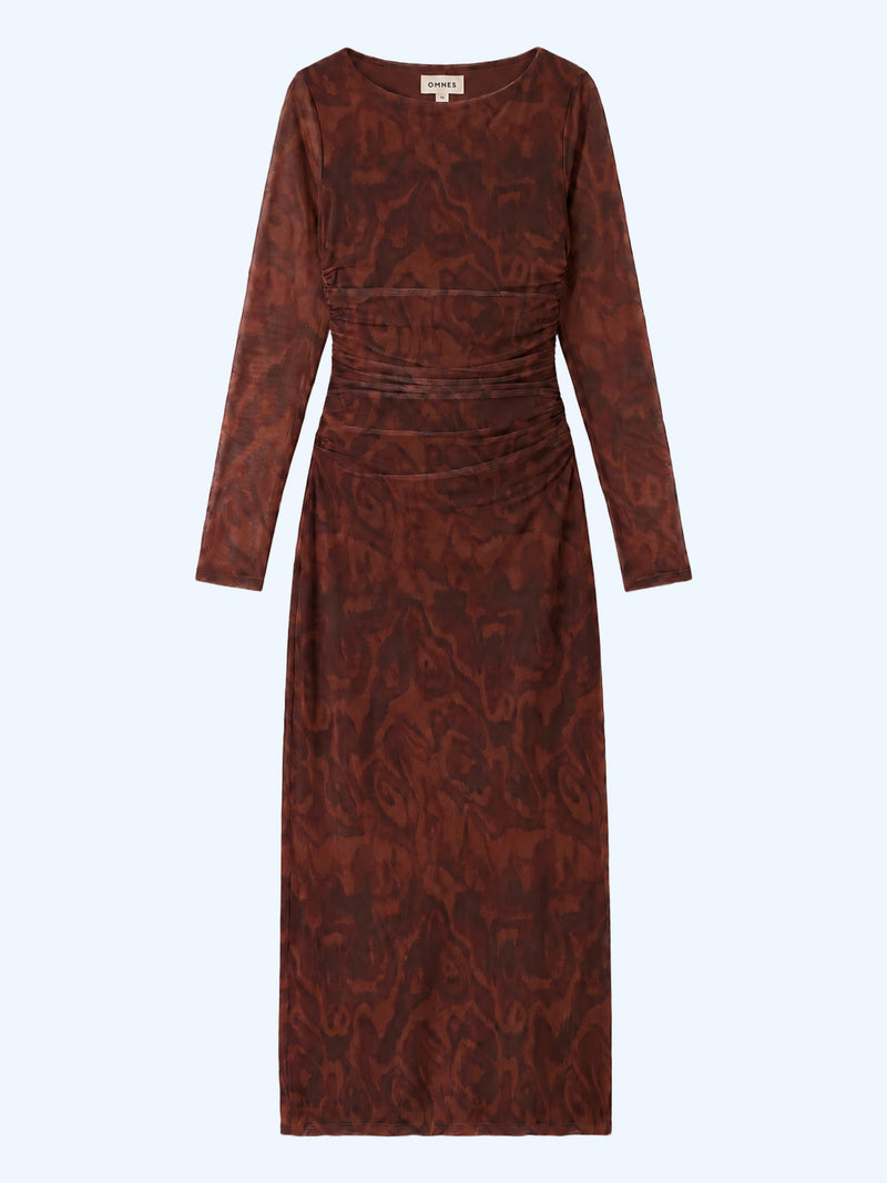 Hollis Dress in Woodgrain Print