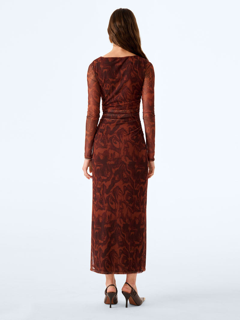 Hollis Dress in Woodgrain Print