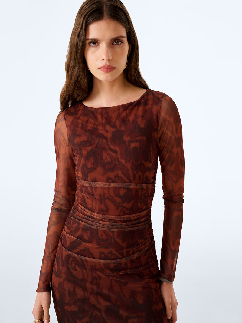 Hollis Dress in Woodgrain Print