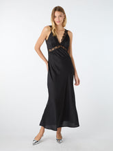 Load image into Gallery viewer, Aurelia Lace Trim Maxi Dress in Black