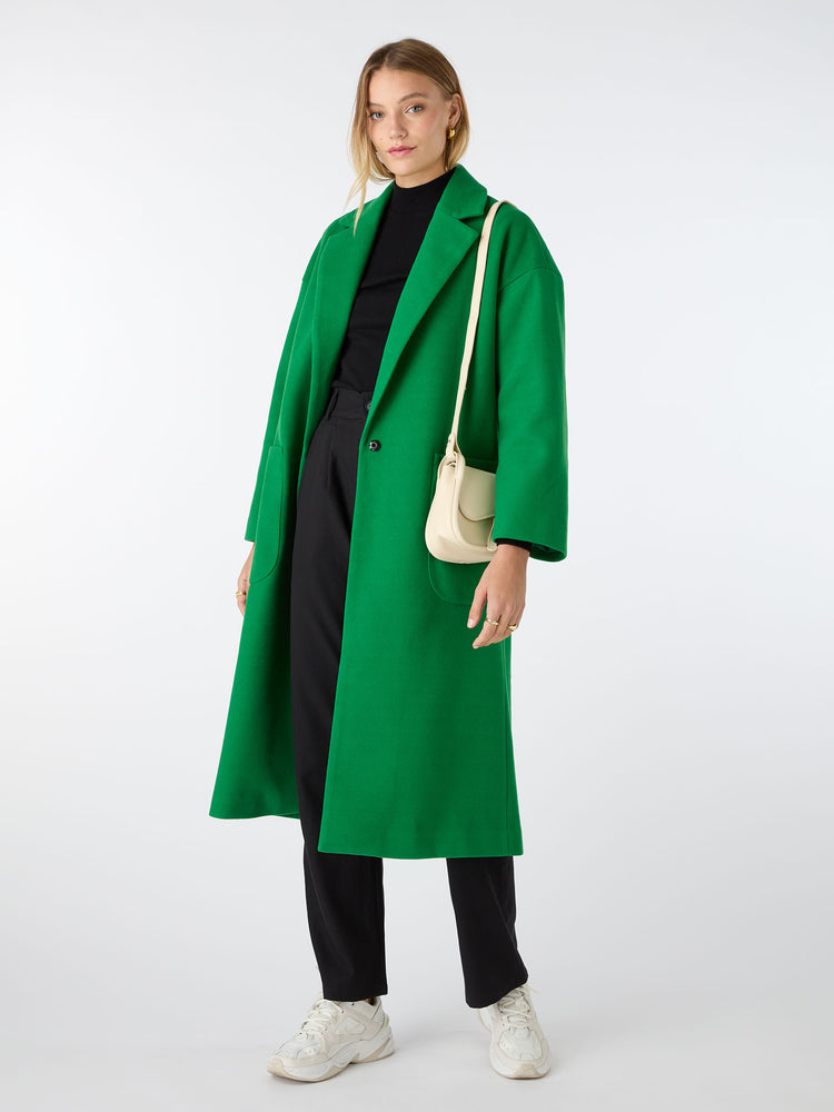 Leighton Double Breasted Coat in Green