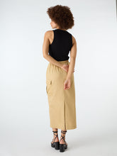 Load image into Gallery viewer, Indigo Cargo Midi Skirt in Beige