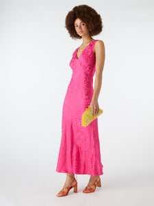 Iris Maxi Dress in Cerise Pink