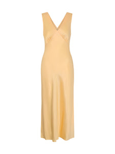 Iris Midi Slip Dress in Yellow