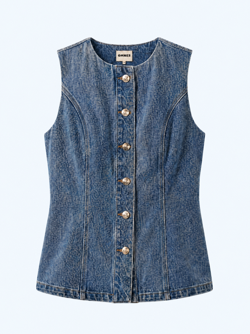 Inez Waistcoat in Light Wash