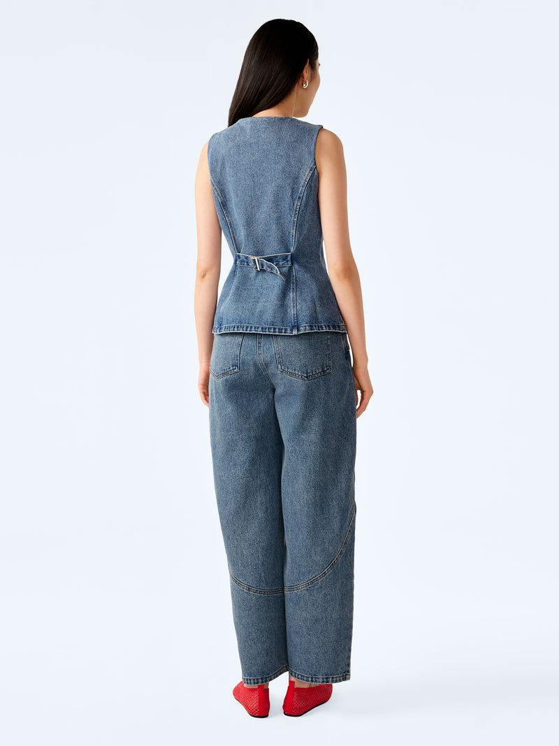 Inez Waistcoat in Light Wash