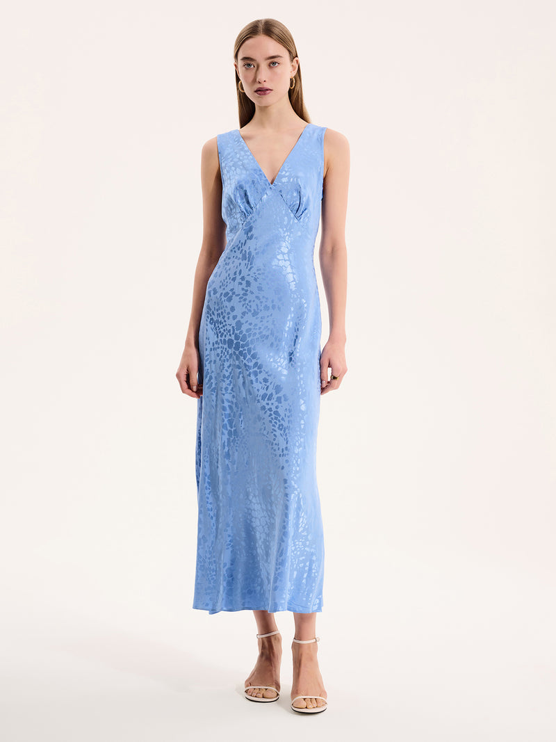 Blue V Neck Dresses | V Neck Blue Dresses for Women OMNES Blue V Neck Dresses | V Neck Blue Dresses for Women OMNES