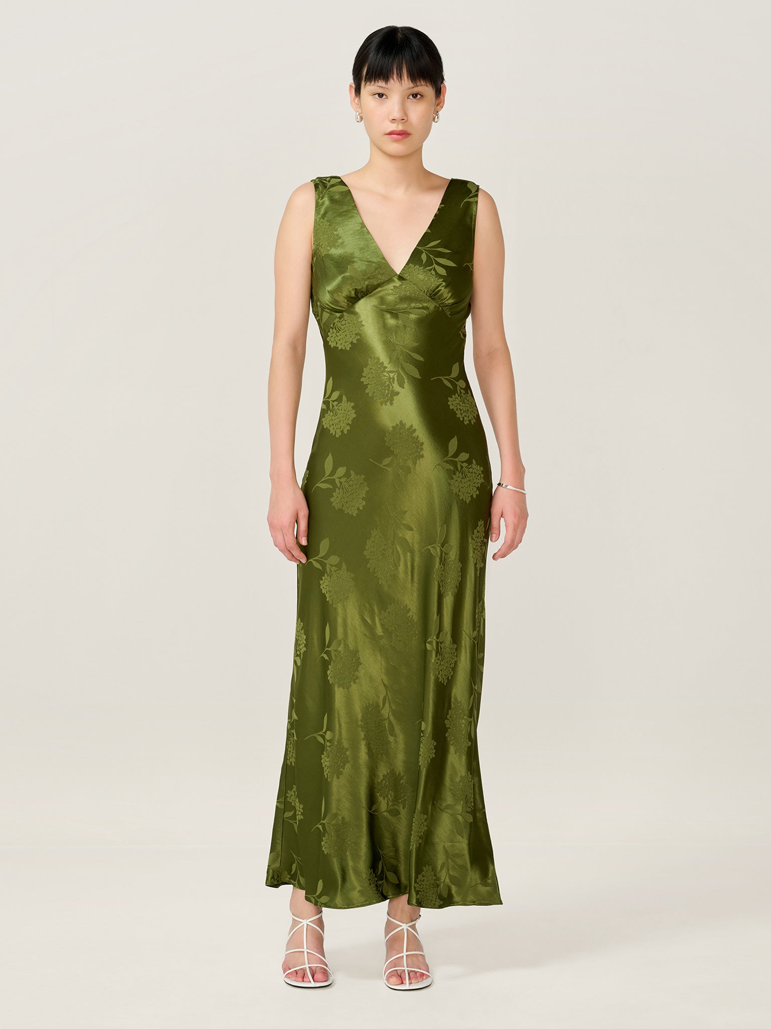 Iris Jacquard Dress in Pear Green