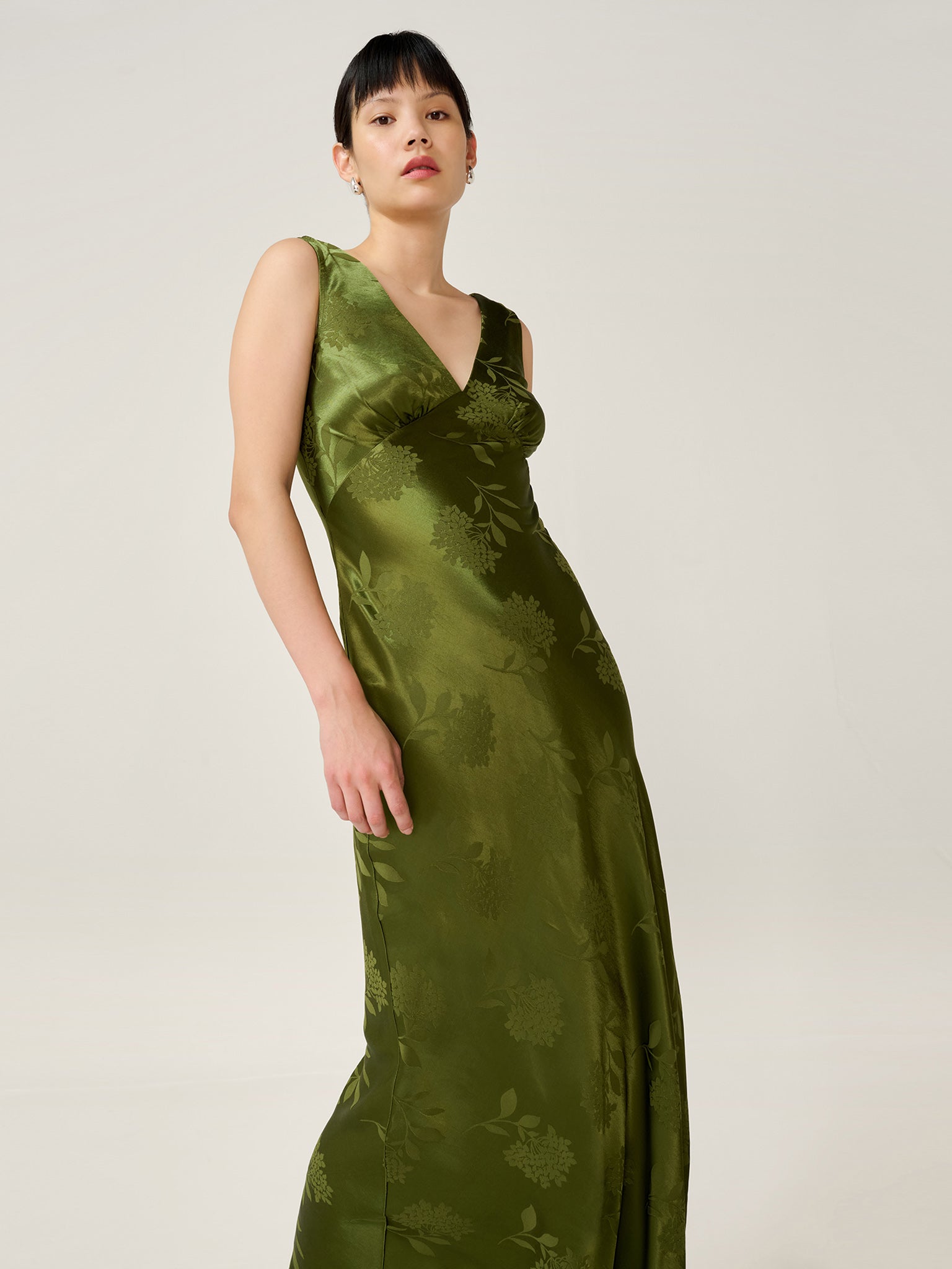 Iris Jacquard Dress in Pear Green – OMNES Iris Jacquard Dress in Pear Green – OMNES