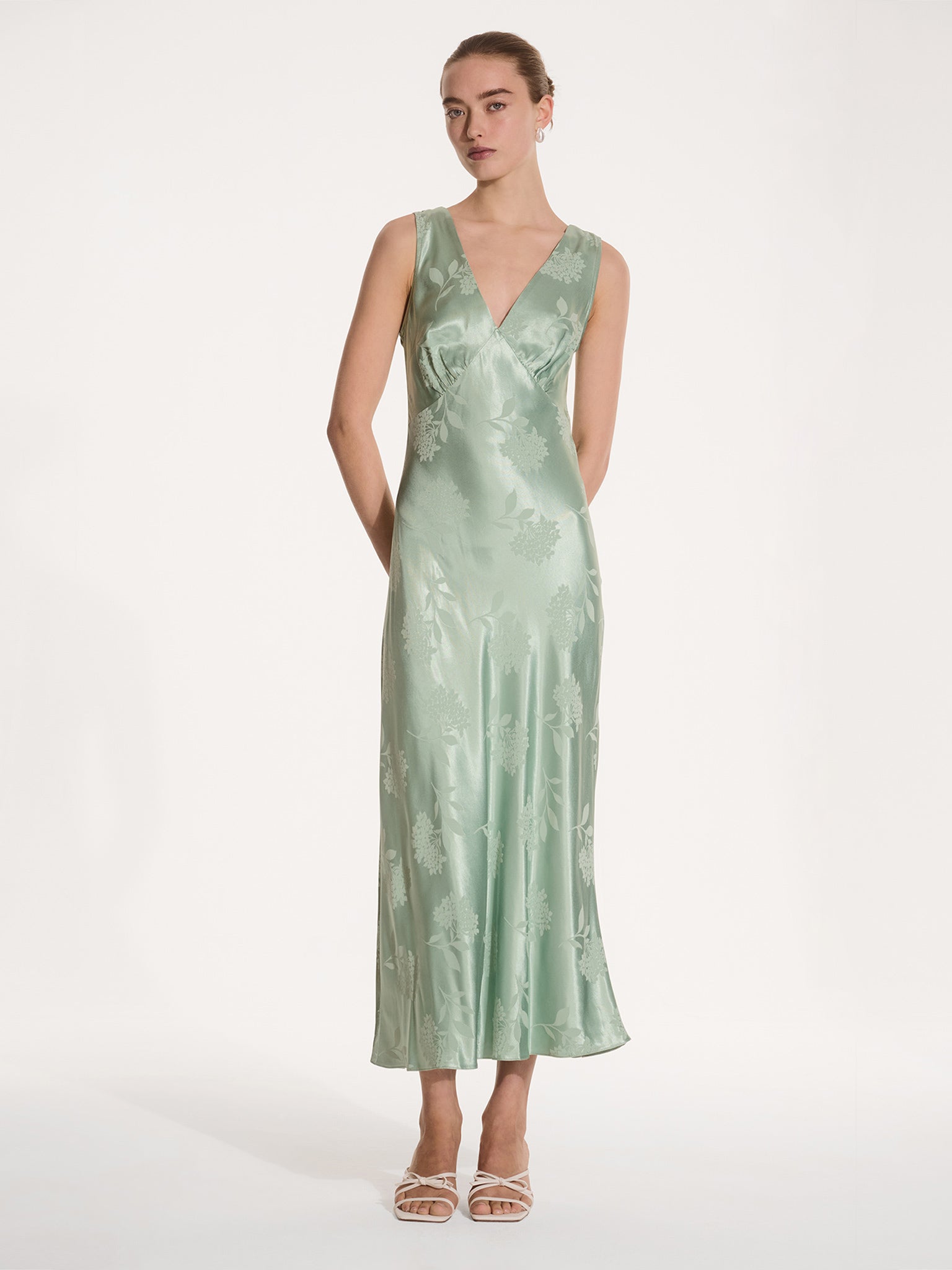 Iris Jacquard Dress in Sage - 24 Iris Jacquard Dress in Sage - 24