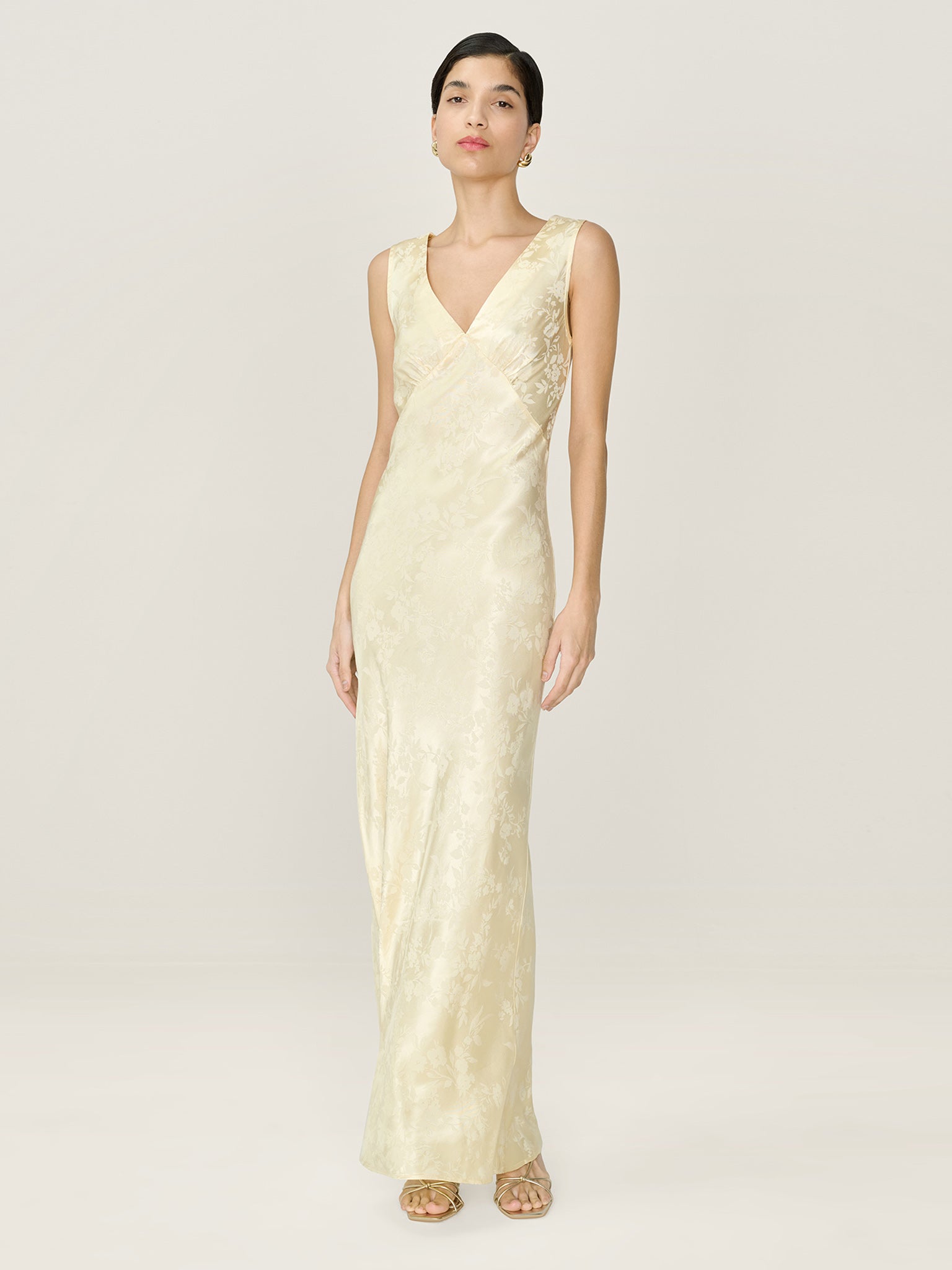 Iris Jacquard Dress in Vintage Yellow | OMNES | Ethical
