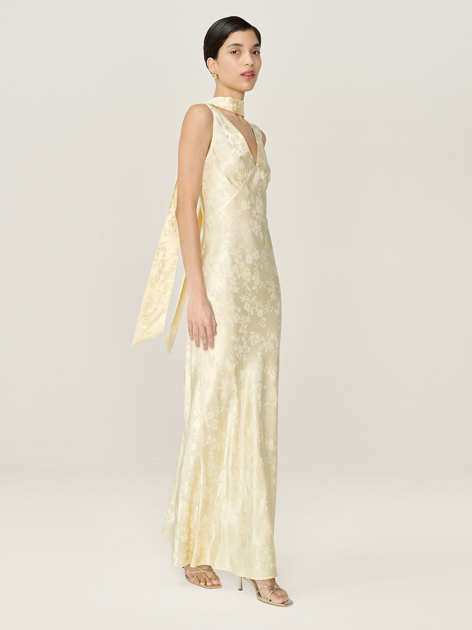 Iris Jacquard Dress in Double Cream – OMNES