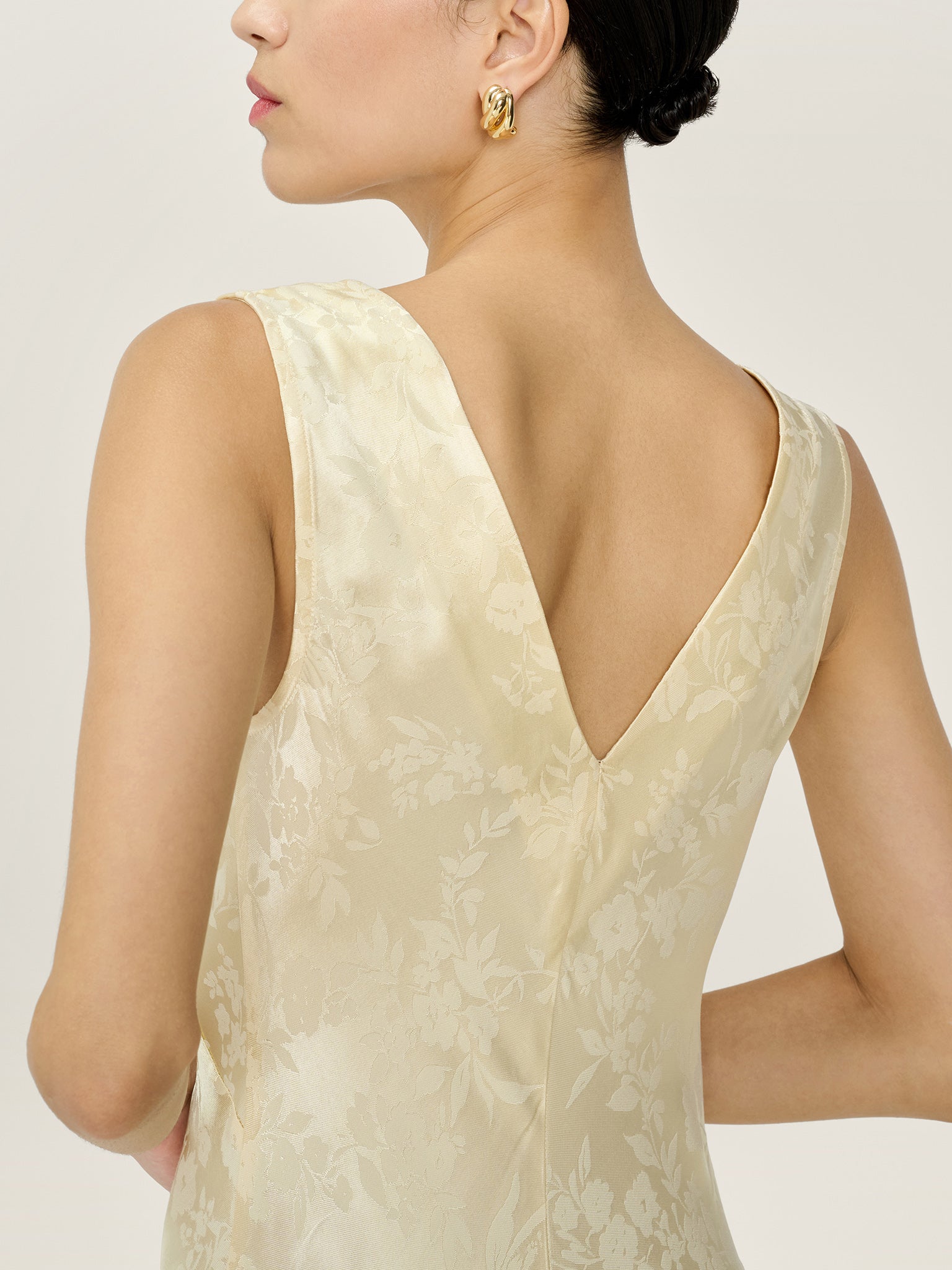 Iris Jacquard Dress in Double Cream