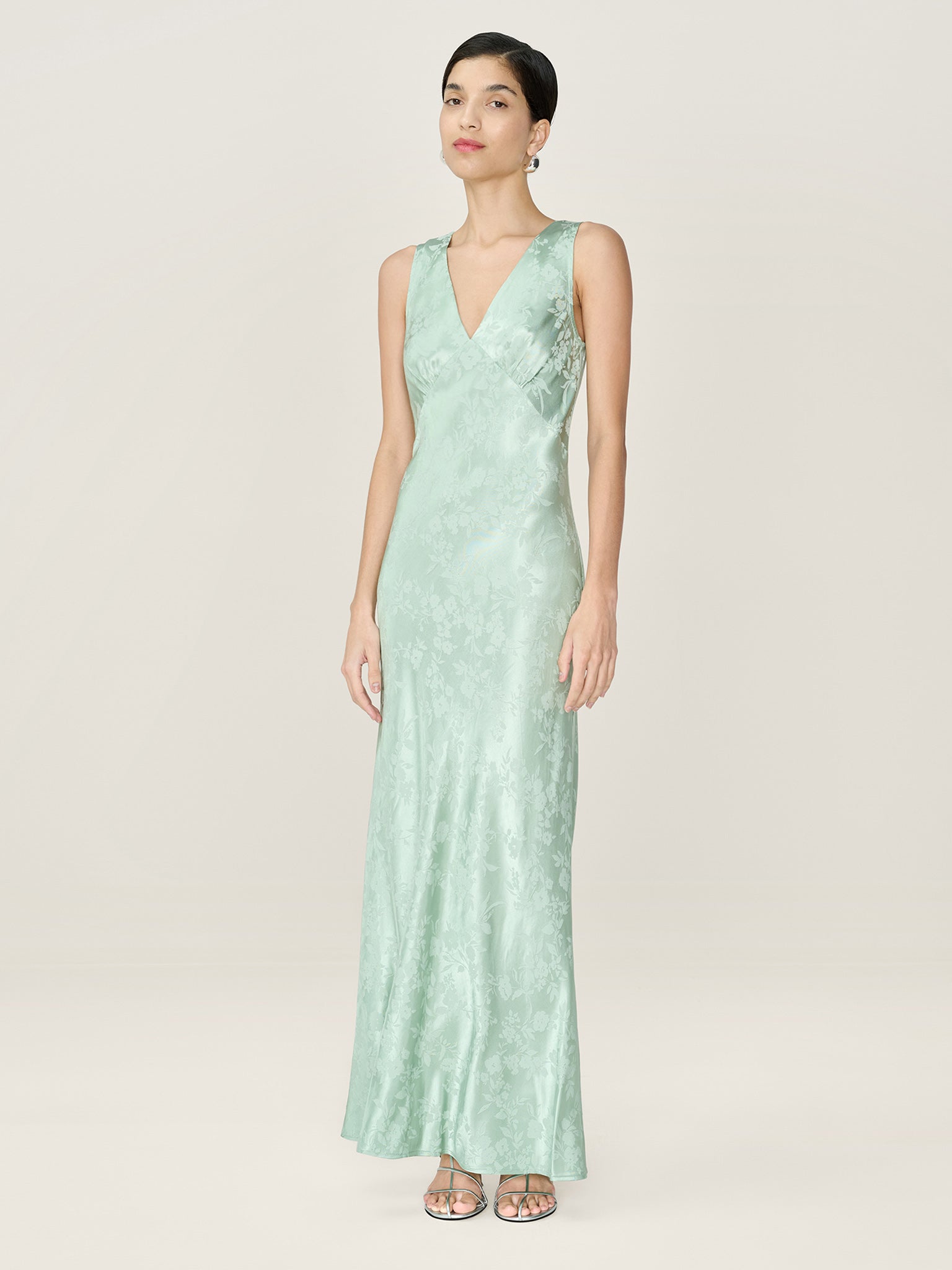 Iris Jacquard Dress in Pear Green – OMNES Iris Jacquard Dress in Pear Green – OMNES