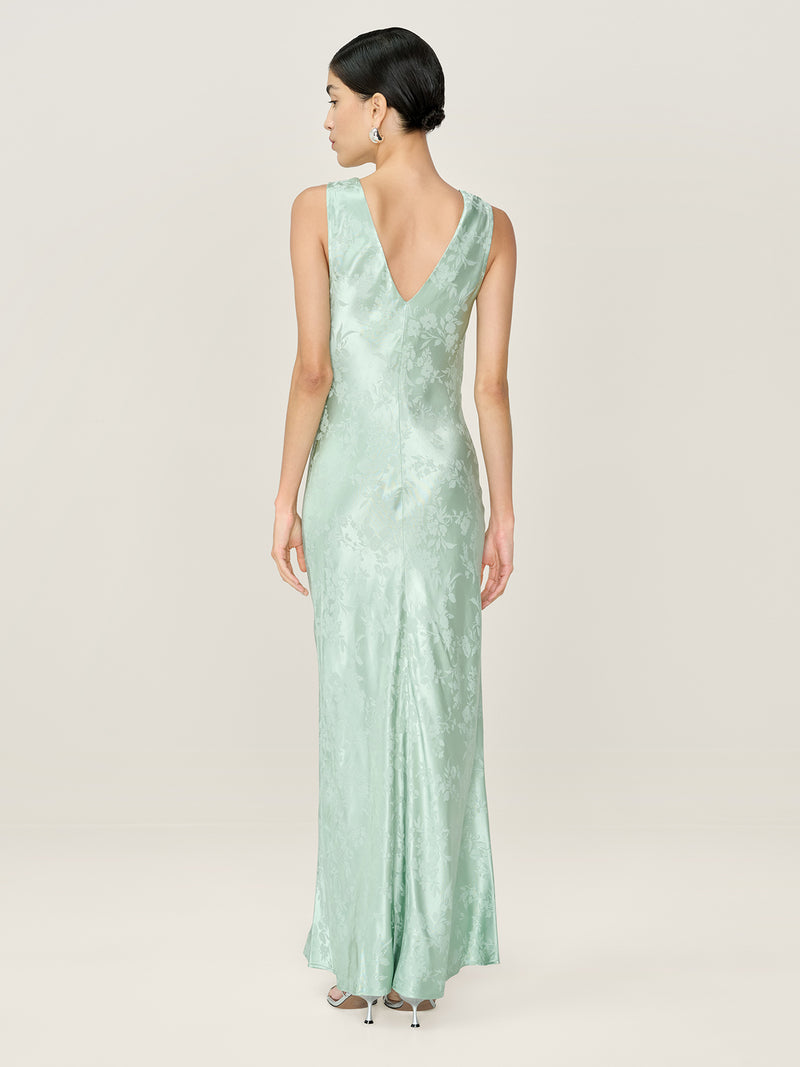 Iris Jacquard Dress in Sage