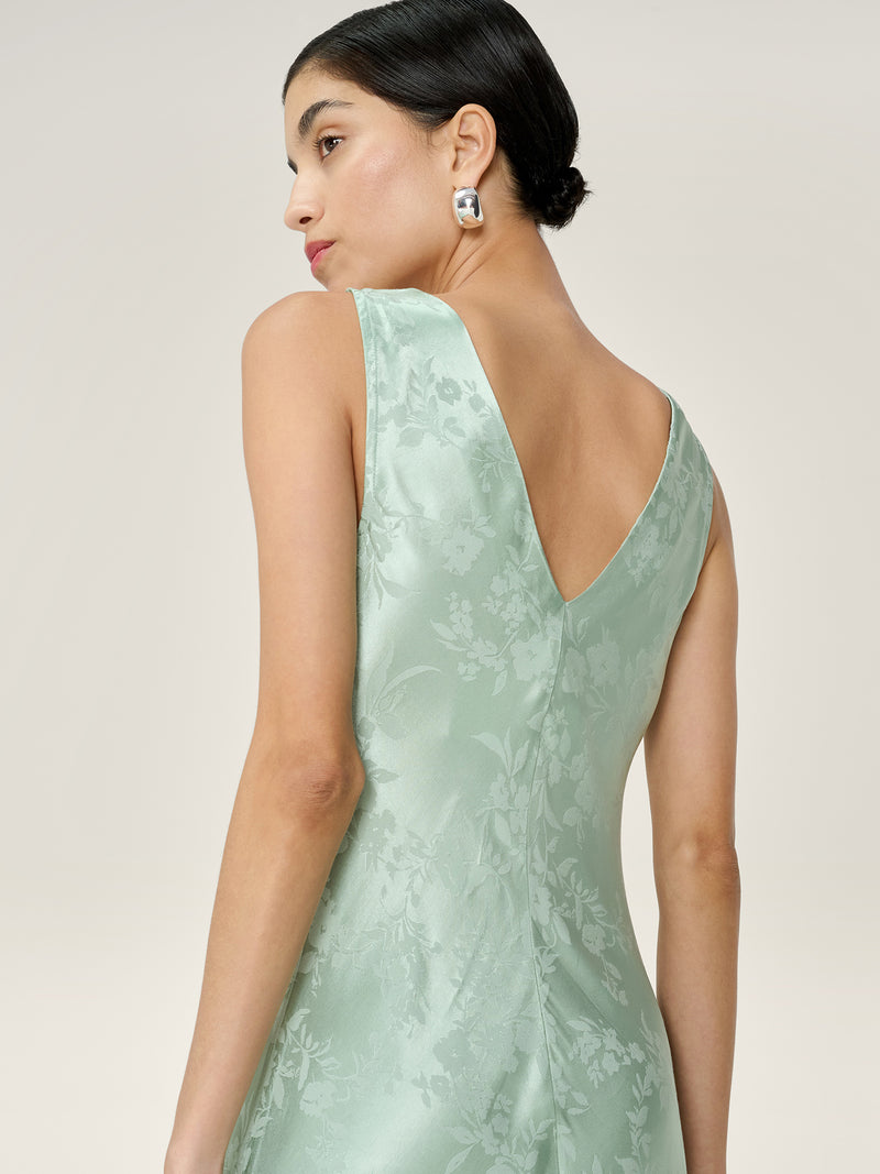 Iris Jacquard Dress in Sage