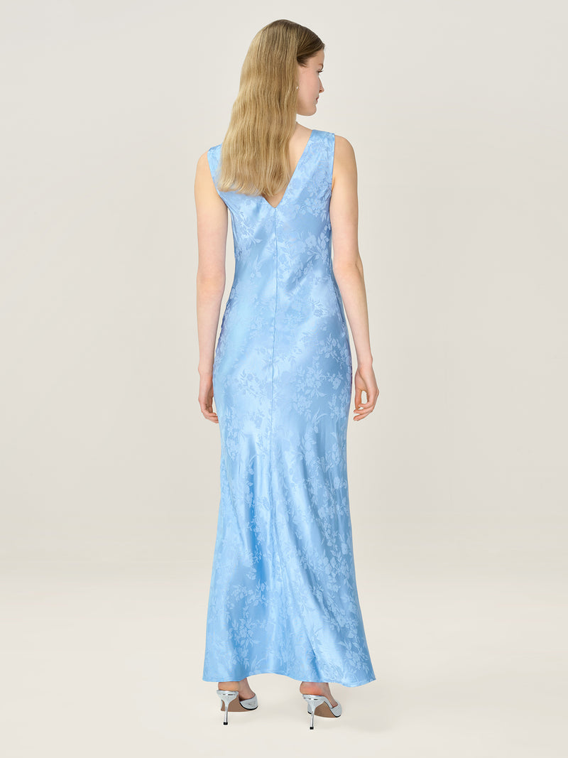 Iris Jacquard Dress in Vista Blue