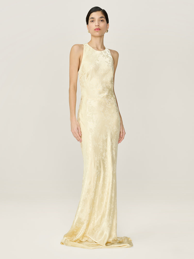 Jai Jacquard Dress in Double Cream