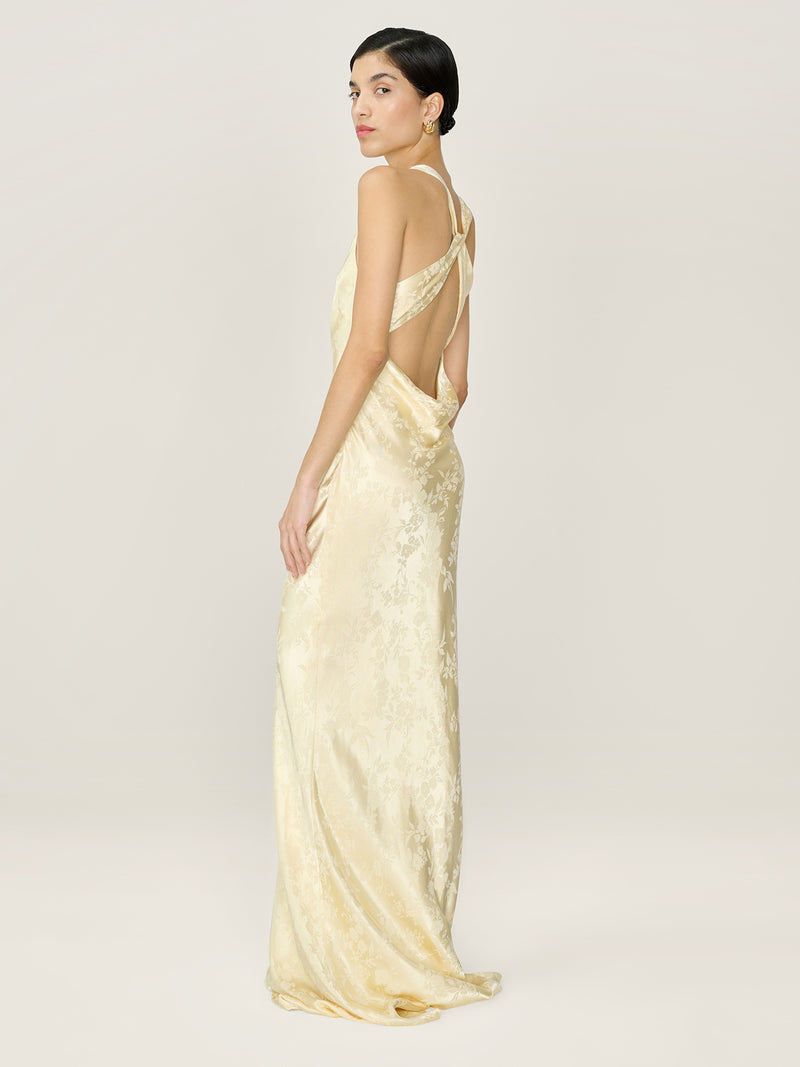 Jai Jacquard Dress in Double Cream