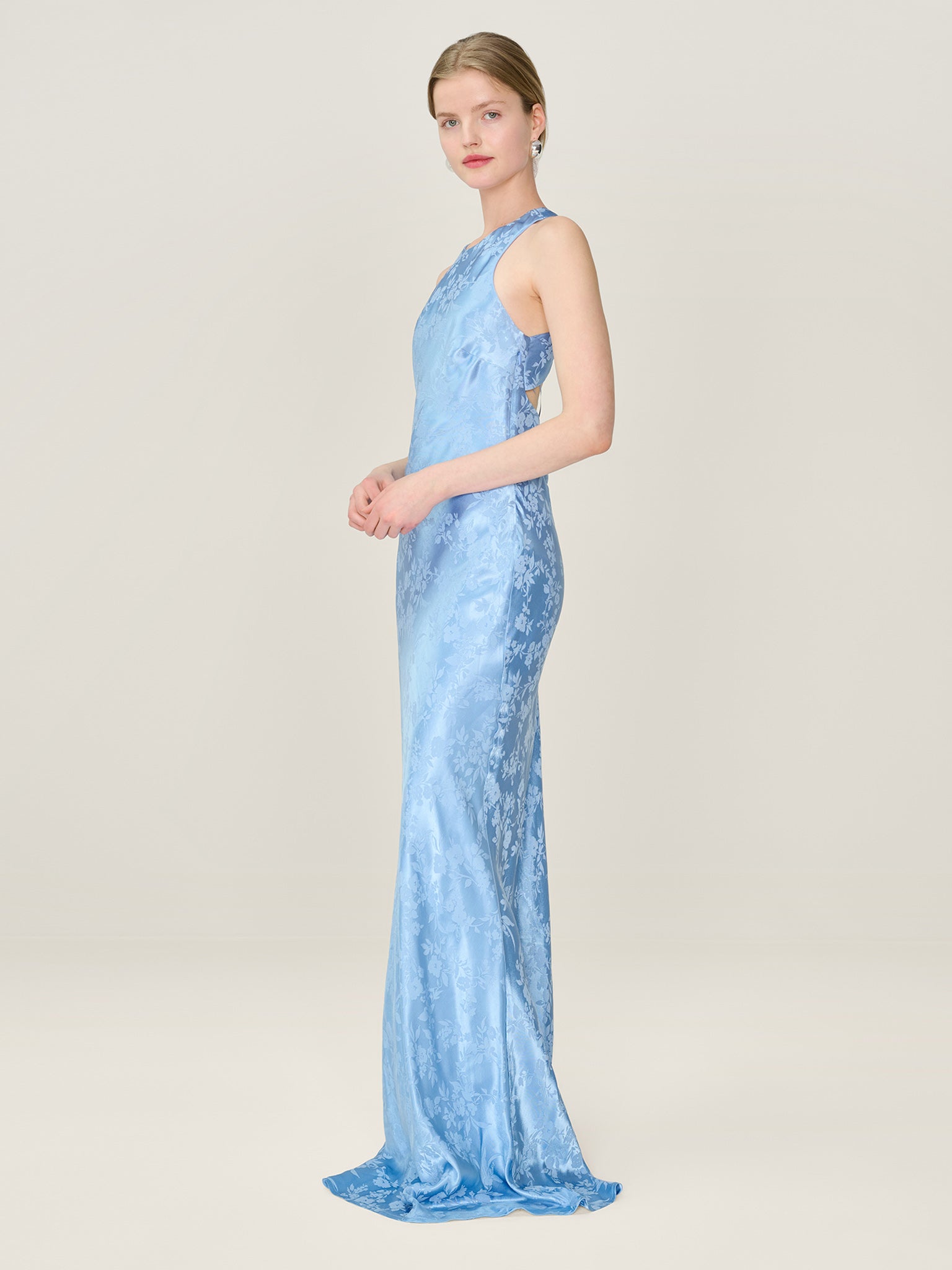 Jai Jacquard Dress in Vista Blue – OMNES