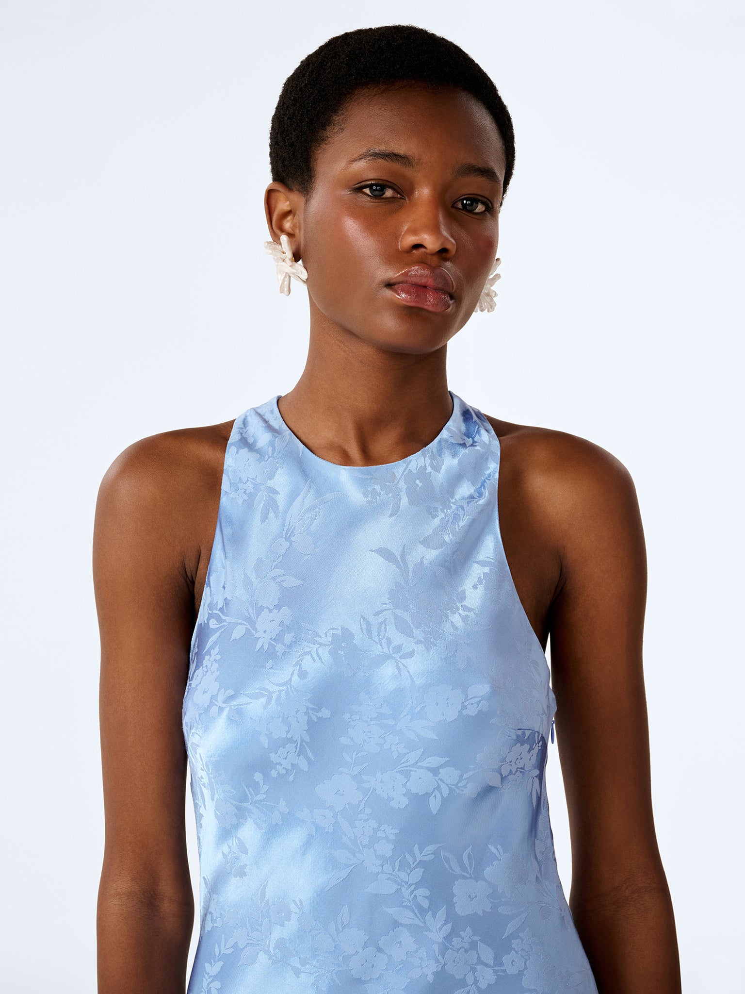 Jai Jacquard Dress in Vista Blue – OMNES
