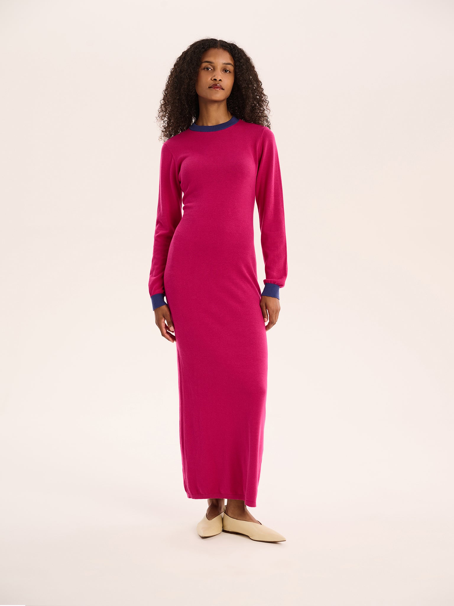 janelle 3d midi dress in pink Janelle Colour Block Dress in Magenta – OMNES