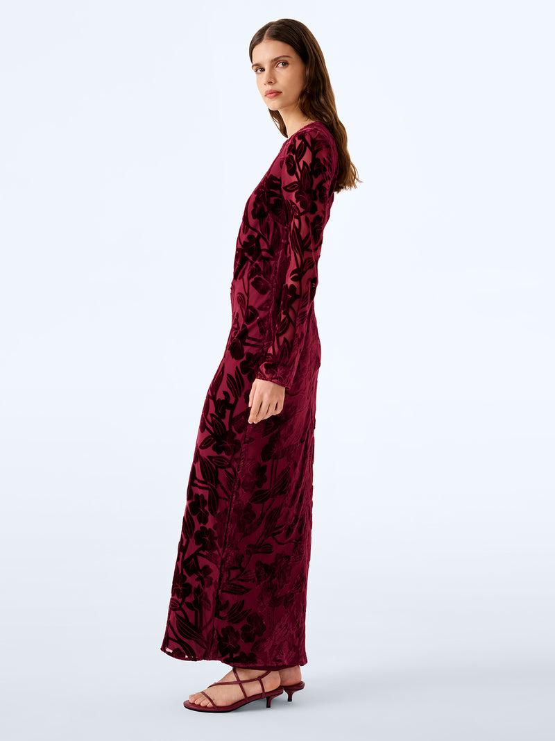 Juniper Dress in Deep Wine Devore