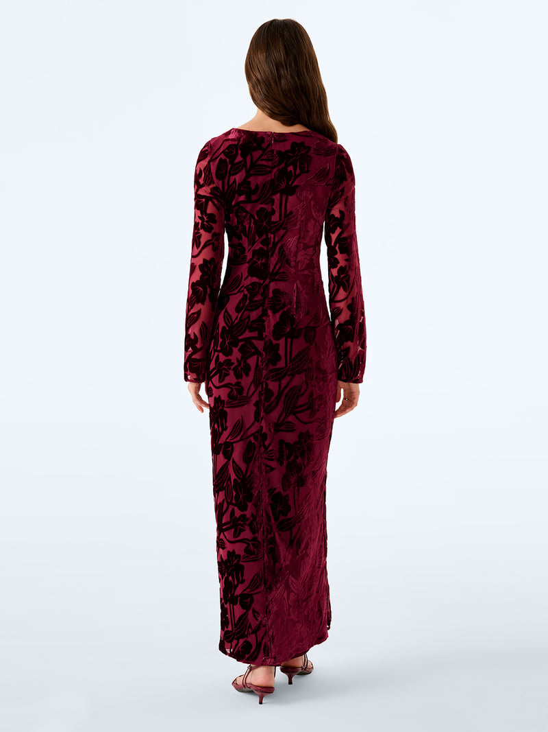 Juniper Dress in Deep Wine Devore