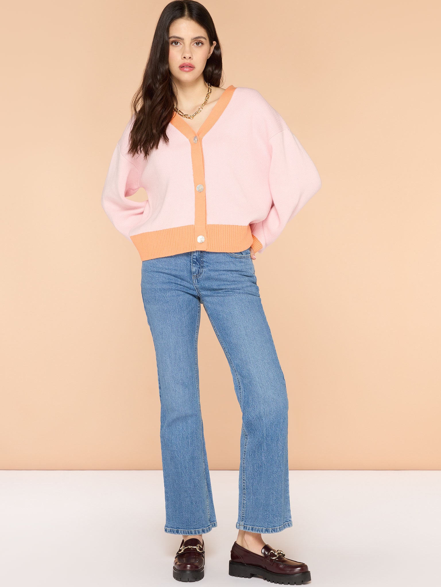 Kayla Knit Cardigan Pale Pink