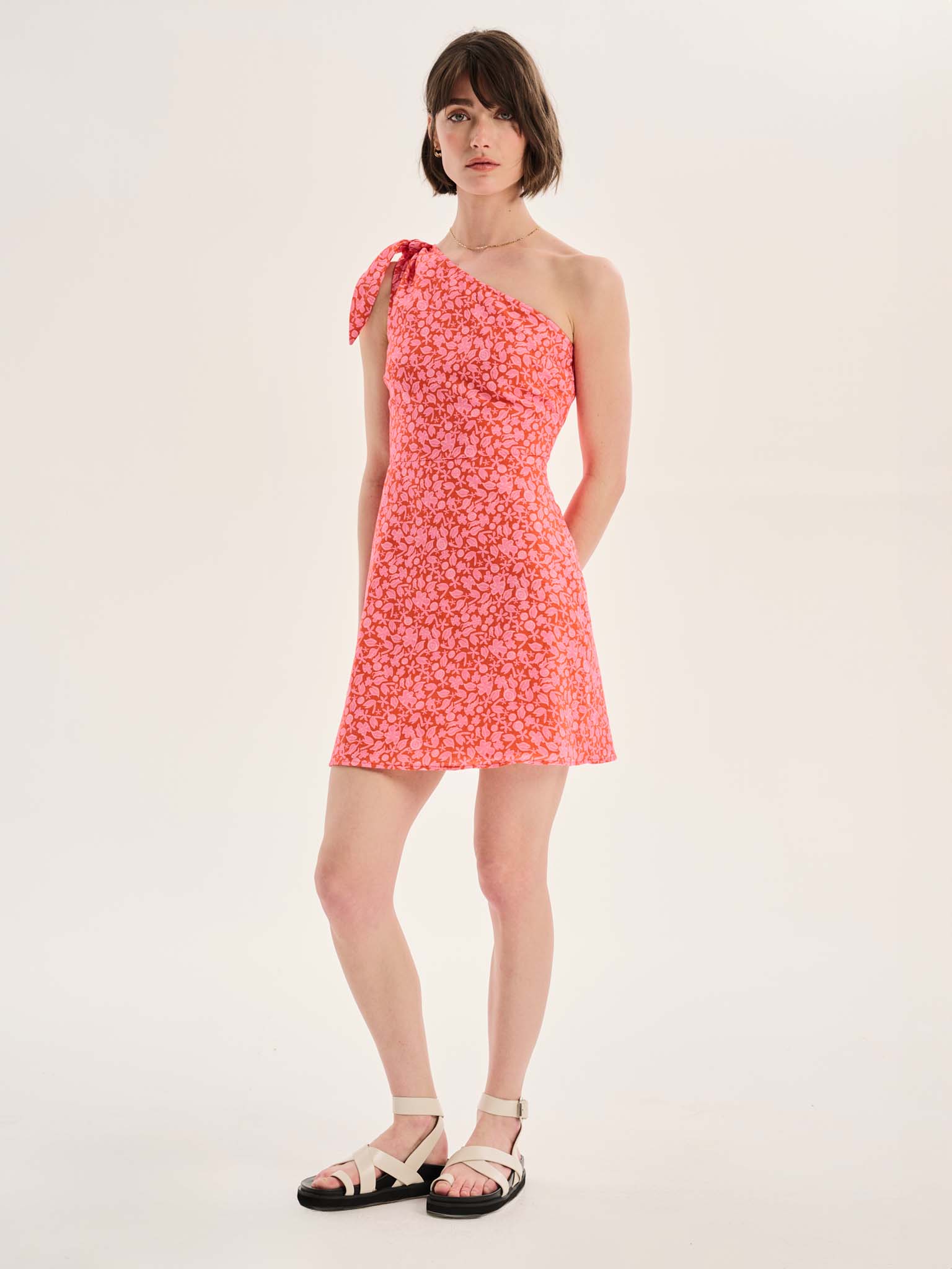 Kailani One Shoulder Mini Dress Floral Print
